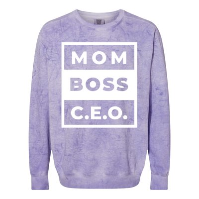 Mom Boss CEO Colorblast Crewneck Sweatshirt