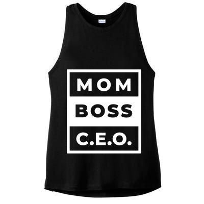 Mom Boss CEO Ladies PosiCharge Tri-Blend Wicking Tank