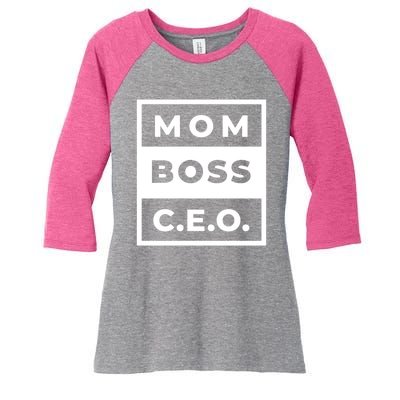 Mom Boss CEO Women's Tri-Blend 3/4-Sleeve Raglan Shirt