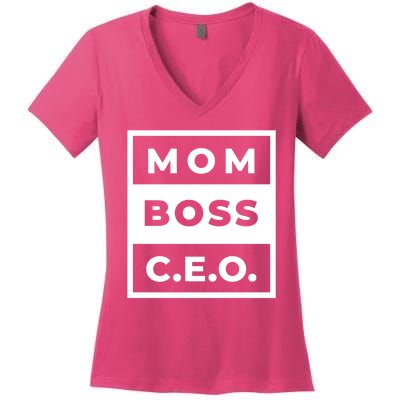 Mom Boss CEO Women's V-Neck T-Shirt