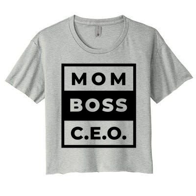 Mom Boss CEO Women's Crop Top Tee