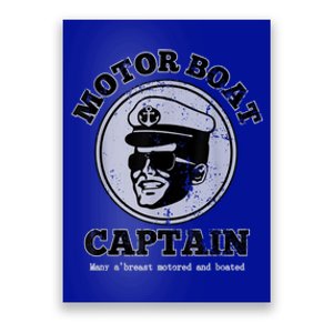 Motor Boat Captain Funny Pontoon Boating Motor Boatin Lake Poster