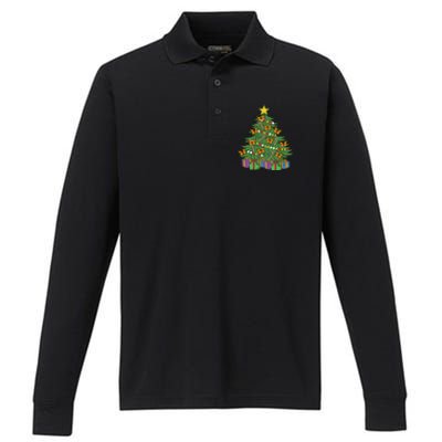 Monarch Butterfly Christmas Tree Ornats Orange Butterfly Gift Performance Long Sleeve Polo