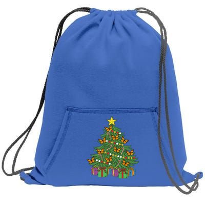 Monarch Butterfly Christmas Tree Ornats Orange Butterfly Gift Sweatshirt Cinch Pack Bag