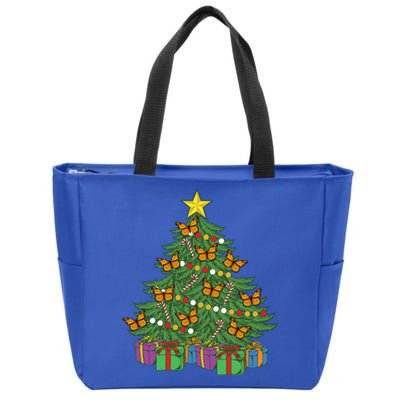 Monarch Butterfly Christmas Tree Ornats Orange Butterfly Gift Zip Tote Bag