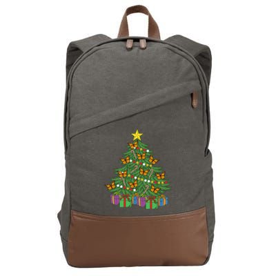 Monarch Butterfly Christmas Tree Ornats Orange Butterfly Gift Cotton Canvas Backpack