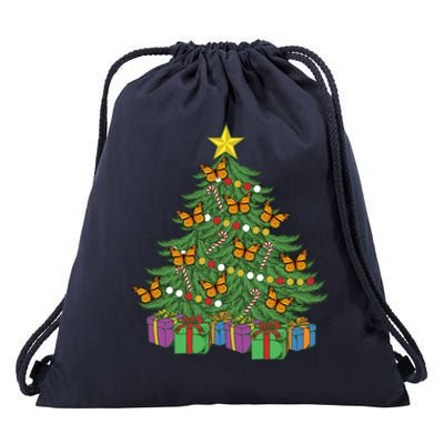 Monarch Butterfly Christmas Tree Ornats Orange Butterfly Gift Drawstring Bag