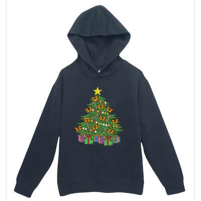 Monarch Butterfly Christmas Tree Ornats Orange Butterfly Gift Urban Pullover Hoodie