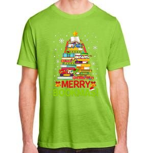 Merry Bookmas Christmas Library Tree Reading Librarian Adult ChromaSoft Performance T-Shirt