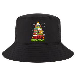 Merry Bookmas Christmas Library Tree Reading Librarian Cool Comfort Performance Bucket Hat