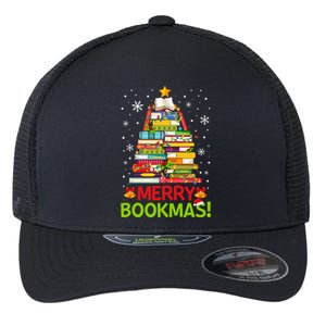 Merry Bookmas Christmas Library Tree Reading Librarian Flexfit Unipanel Trucker Cap