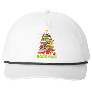 Merry Bookmas Christmas Library Tree Reading Librarian Snapback Five-Panel Rope Hat