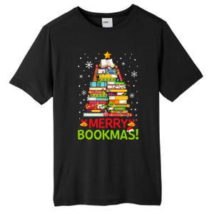 Merry Bookmas Christmas Library Tree Reading Librarian Tall Fusion ChromaSoft Performance T-Shirt