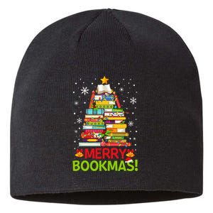 Merry Bookmas Christmas Library Tree Reading Librarian Sustainable Beanie