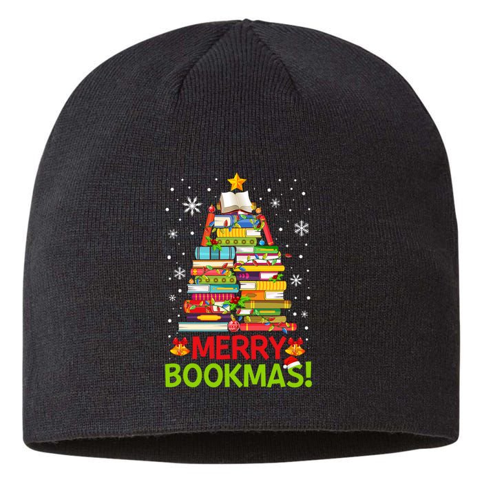 Merry Bookmas Christmas Library Tree Reading Librarian Sustainable Beanie