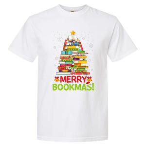 Merry Bookmas Christmas Library Tree Reading Librarian Garment-Dyed Heavyweight T-Shirt