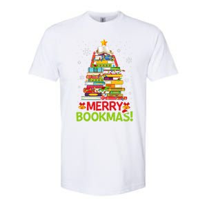 Merry Bookmas Christmas Library Tree Reading Librarian Softstyle CVC T-Shirt