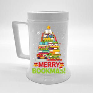 Merry Bookmas Christmas Library Tree Reading Librarian Beer Stein