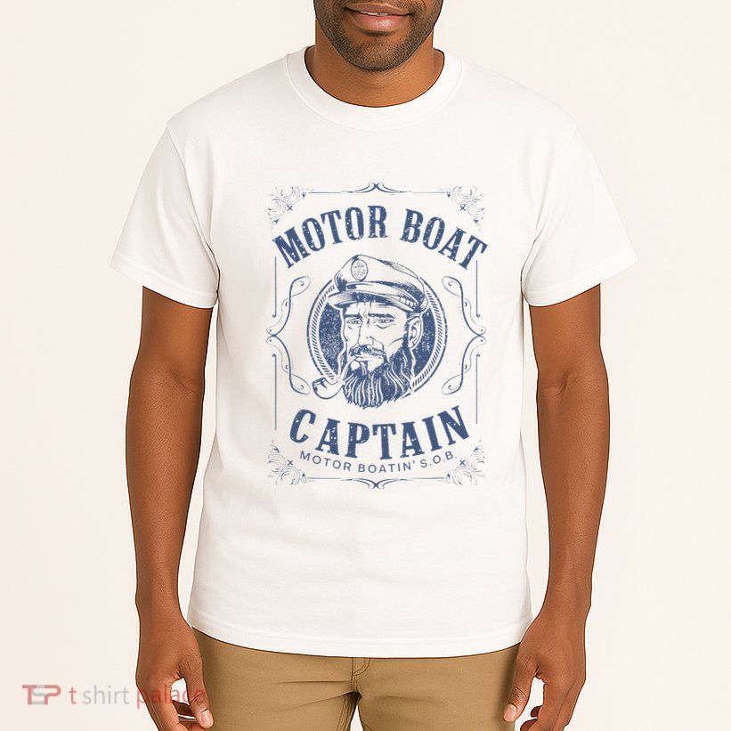 Motor Boat Captain Funny Pontoon Boating Motor Boatin Lake Tall T-Shirt