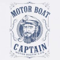 Motor Boat Captain Funny Pontoon Boating Motor Boatin Lake Polo