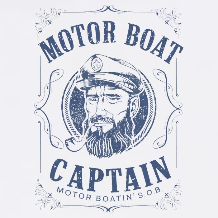 Motor Boat Captain Funny Pontoon Boating Motor Boatin Lake Polo