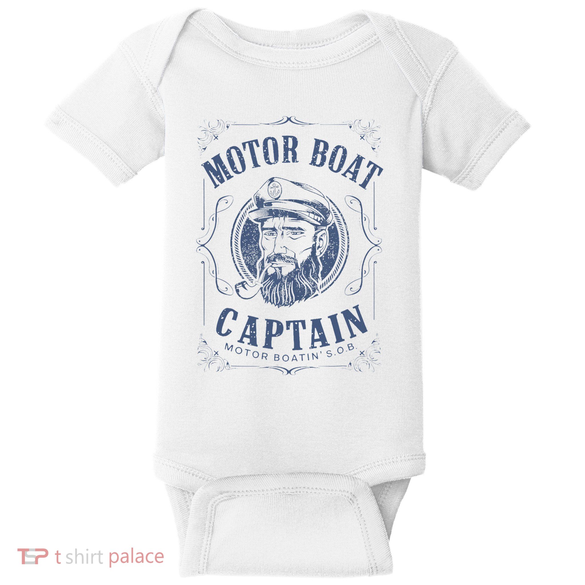 Motor Boat Captain Funny Pontoon Boating Motor Boatin Lake Baby Bodysuit