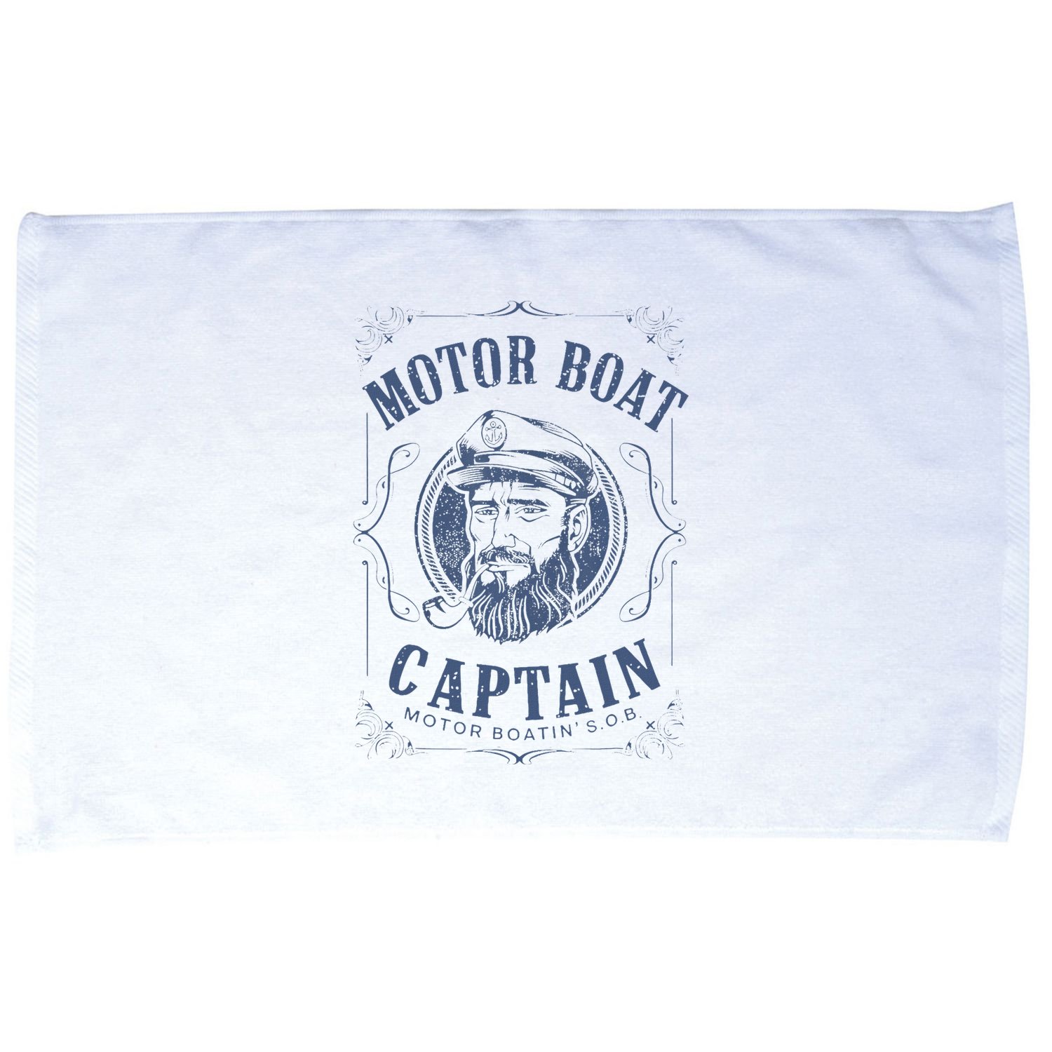 Motor Boat Captain Funny Pontoon Boating Motor Boatin Lake Microfiber Hand Towel