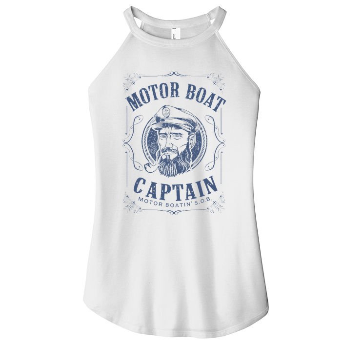 Motor Boat Captain Funny Pontoon Boating Motor Boatin Lake Women's Perfect Tri Rocker Tank
