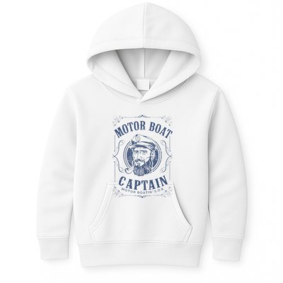 Motor Boat Captain Funny Pontoon Boating Motor Boatin Lake Kids Hoodie