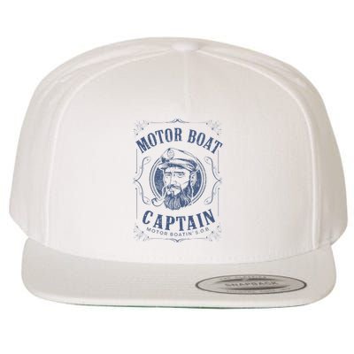 Motor Boat Captain Funny Pontoon Boating Motor Boatin Lake Wool Snapback Cap