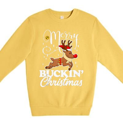 Merry Buckin Christmas Rudolph Reindeer Funny Tank Top Premium Crewneck Sweatshirt