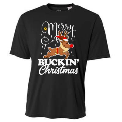 Merry Buckin Christmas Rudolph Reindeer Funny Tank Top Cooling Performance Crew T-Shirt