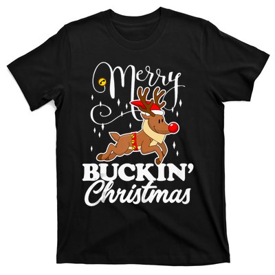 Merry Buckin Christmas Rudolph Reindeer Funny Tank Top T-Shirt