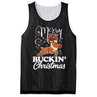 Merry Buckin Christmas Rudolph Reindeer Funny Tank Top Mesh Reversible Basketball Jersey Tank