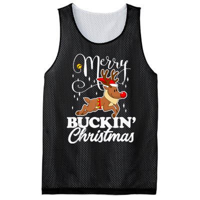 Merry Buckin Christmas Rudolph Reindeer Funny Tank Top Mesh Reversible Basketball Jersey Tank