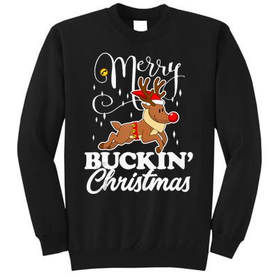 Merry Buckin Christmas Rudolph Reindeer Funny Tank Top Tall Sweatshirt