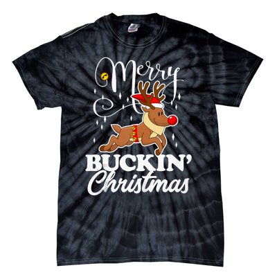 Merry Buckin Christmas Rudolph Reindeer Funny Tank Top Tie-Dye T-Shirt