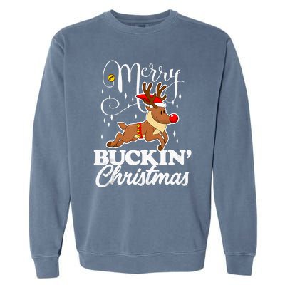 Merry Buckin Christmas Rudolph Reindeer Funny Tank Top Garment-Dyed Sweatshirt