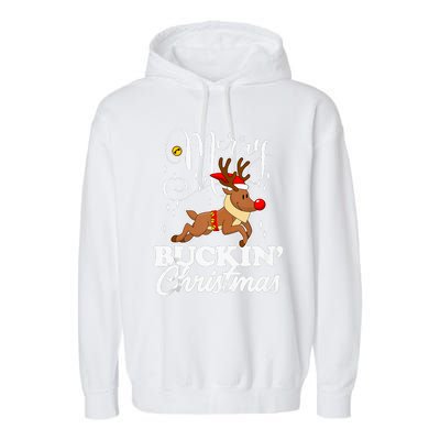 Merry Buckin Christmas Rudolph Reindeer Funny Tank Top Garment-Dyed Fleece Hoodie