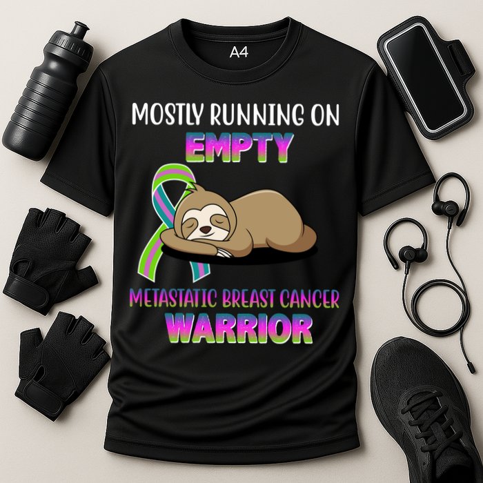 Metastatic Breast Cancer Warrior Awareness Sloth Cooling Performance Crew T-Shirt