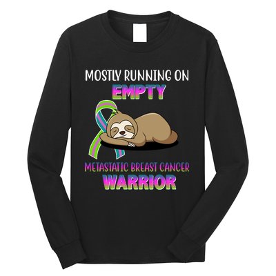 Metastatic Breast Cancer Warrior Awareness Sloth Long Sleeve Shirt