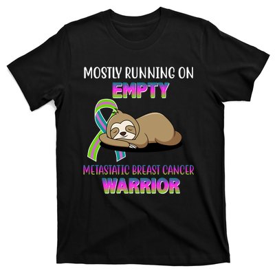 Metastatic Breast Cancer Warrior Awareness Sloth T-Shirt