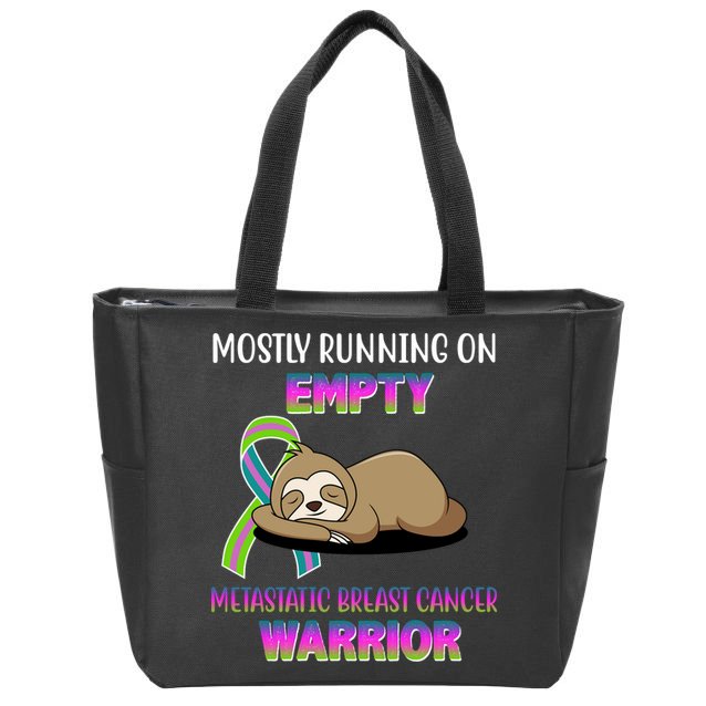 Metastatic Breast Cancer Warrior Awareness Sloth Zip Tote Bag