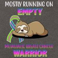 Metastatic Breast Cancer Warrior Awareness Sloth Cotton Canvas Backpack