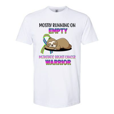 Metastatic Breast Cancer Warrior Awareness Sloth Softstyle CVC T-Shirt