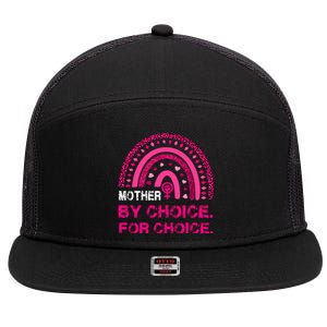 Mother By Choice For Choice Reproductive Right Boho Rainbow Gift 7 Panel Mesh Trucker Snapback Hat