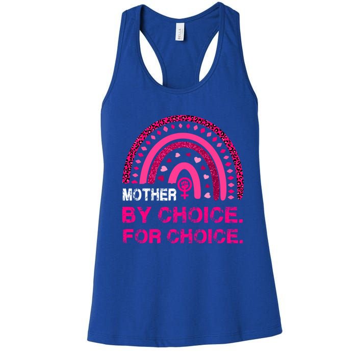 Mother By Choice For Choice Reproductive Right Boho Rainbow Gift Women's Racerback Tank