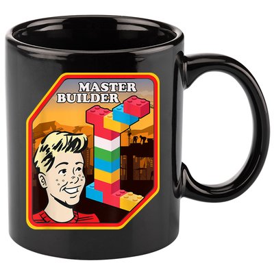 Master Builder Construction Building Blocks Bricks Engineer 11oz C Handle Ceramic Mug