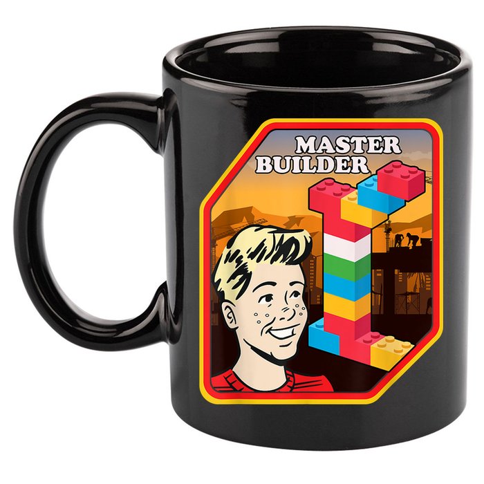 Master Builder Construction Building Blocks Bricks Engineer 11oz C Handle Ceramic Mug