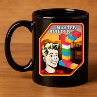 Master Builder Construction Building Blocks Bricks Engineer 11oz C Handle Ceramic Mug